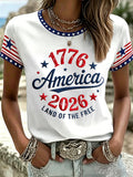 Women'S Casual Patriotic T-Shirt