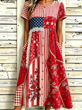 Women'S Casual American Independence Day Print Art Casual Dress