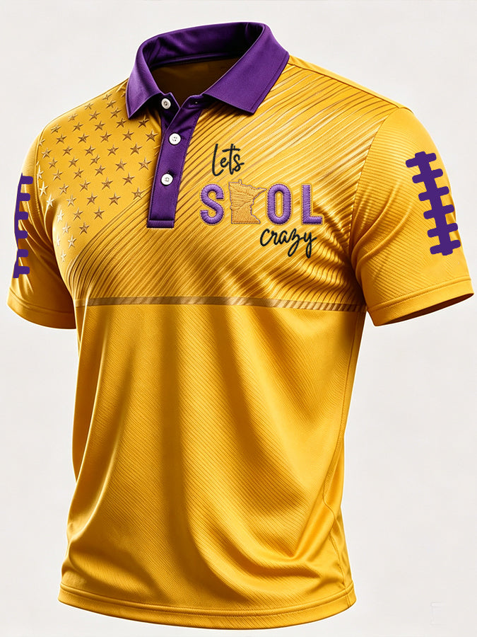 Men'S Football Printed Polo Shirt