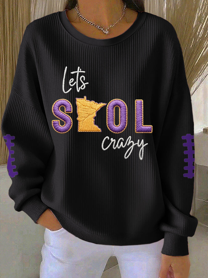 Women'S Football Print Casual Sweatshirt