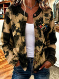 Women'S Casual Football Print Knitted Cardigan Top