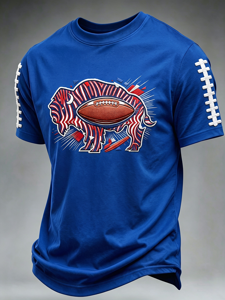Men'S Football Printed Casual T-Shirt