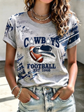 Women's Football Printed Casual T-Shirt