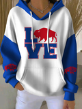 Women'S Football Casual Printed Hoodie
