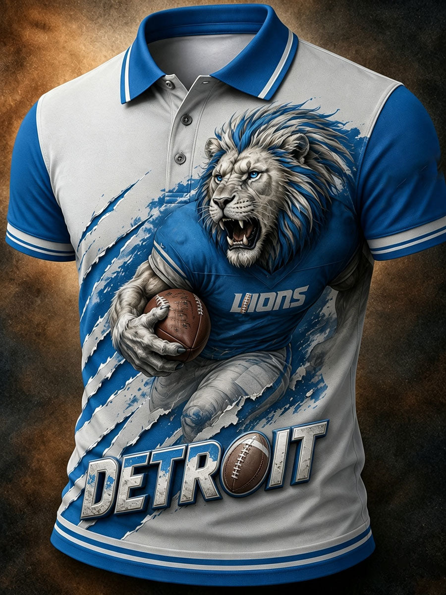 Men'S Football Fan Printed Polo Shirt
