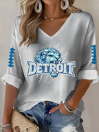 Women'S Football  Print Waffle  Top