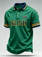 Men'S Retro Rugby Collar Polo T-Shirt