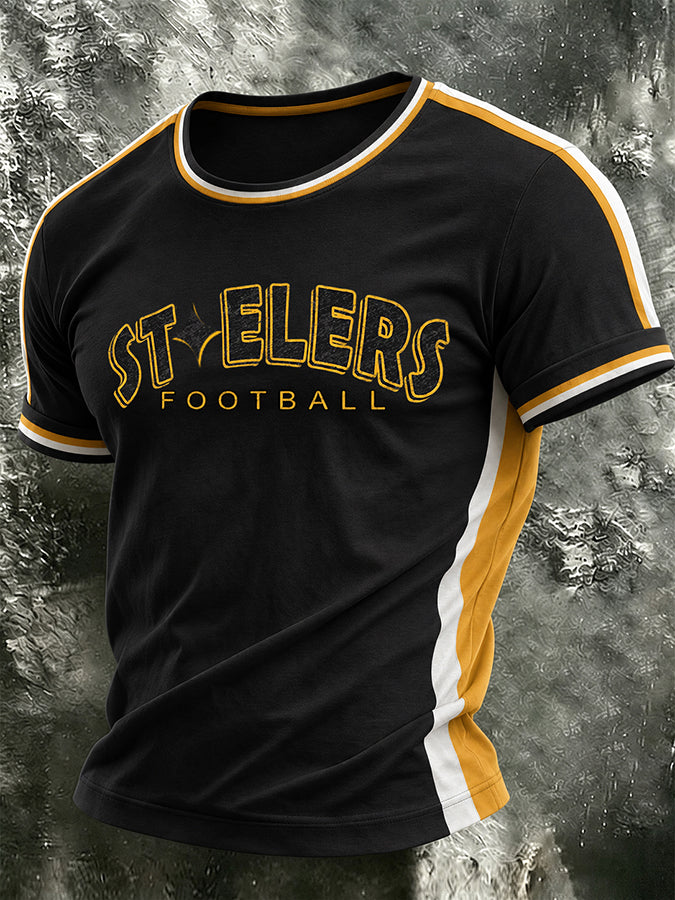 Men's Football Printed Short Sleeved T-Shirt