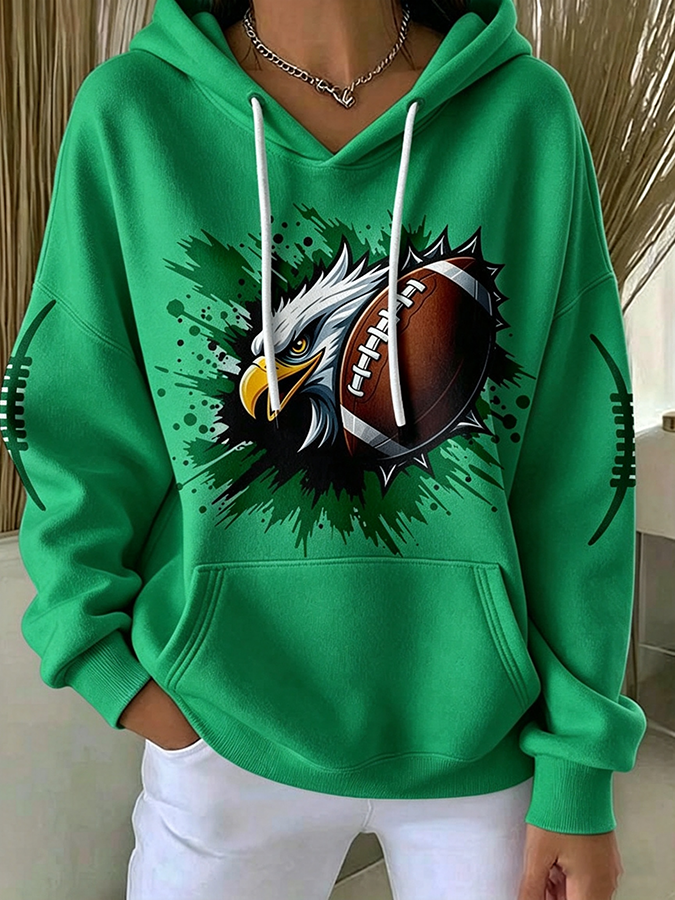 Women'S Retro Rugby Hoodie