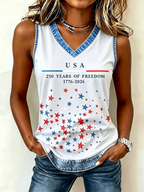 250Th Anniversary Embroidered Printed V-Neck Tank Top In The United States
