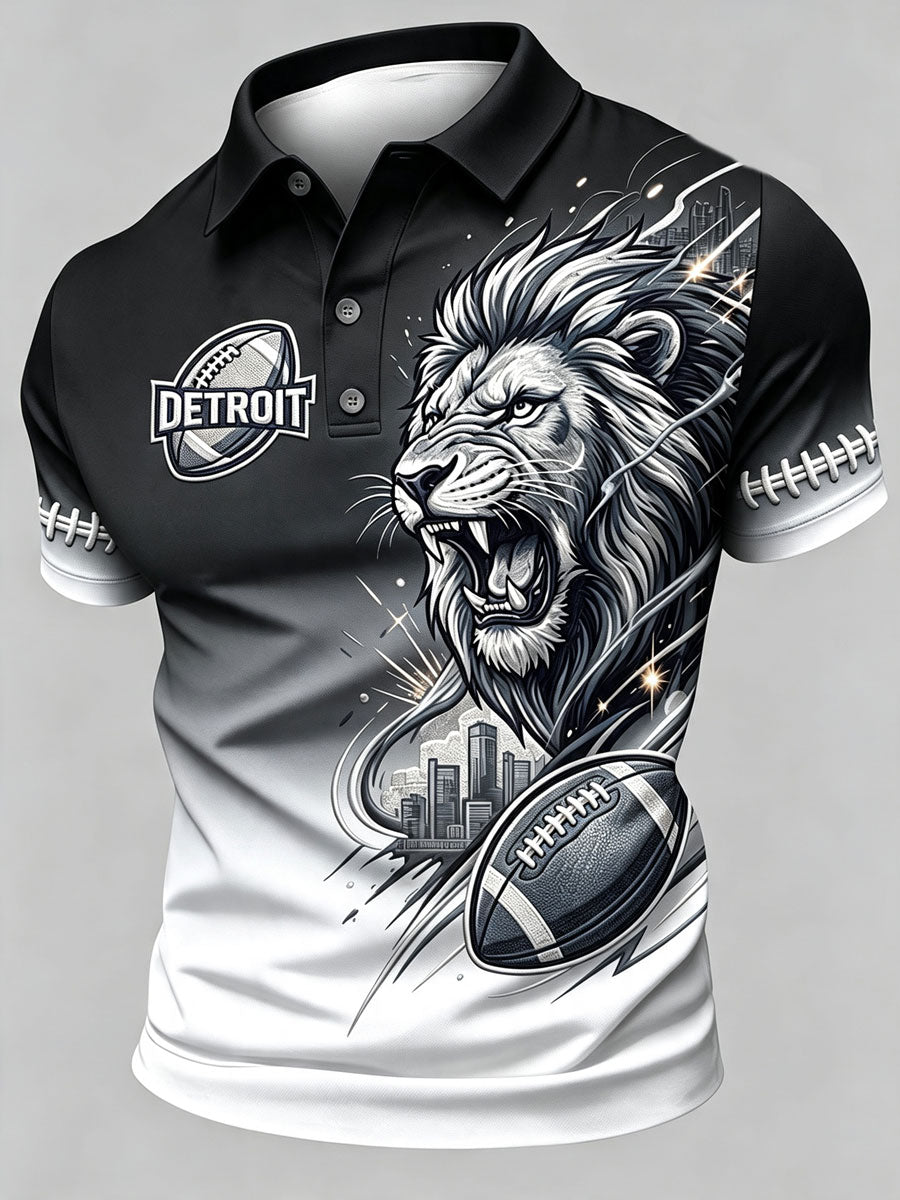 Men'S Football Fan Printed Polo Shirt