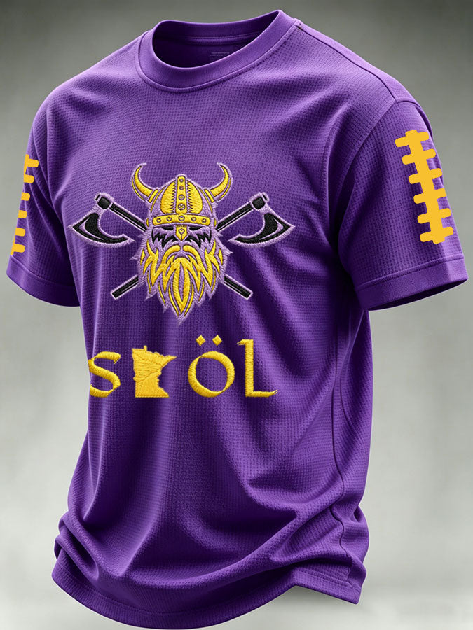 Men'S Football Print Waffle T-Shirt