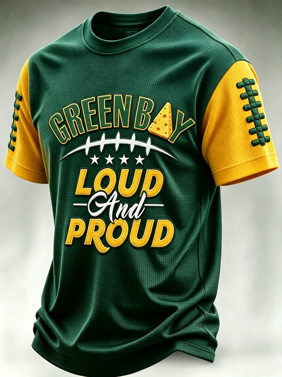 Men's Football Print Waffle T-Shirt