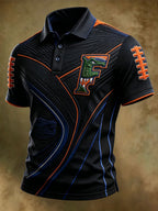 Men's Retro Rugby Collar Polo T-Shirt