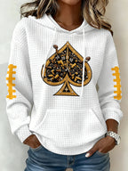Women'S Football Print Hooded Sweatshirt