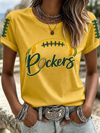 Women'S Retro Football Printed T-Shirt