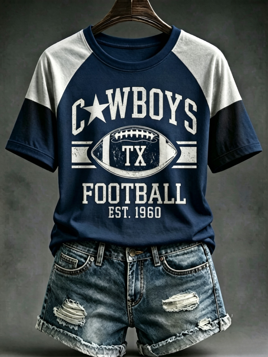 Women's Football Printed Casual T-Shirt