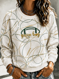 Women's Football Printed Casual Sweatshirt