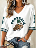 Women's Football Fans Eagles Casual Printed T-shirt