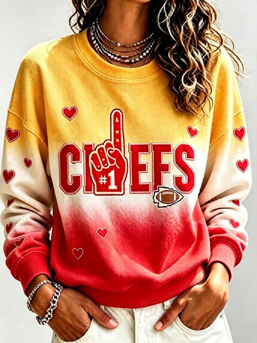 Women's Football Printed Casual Sweatshirt