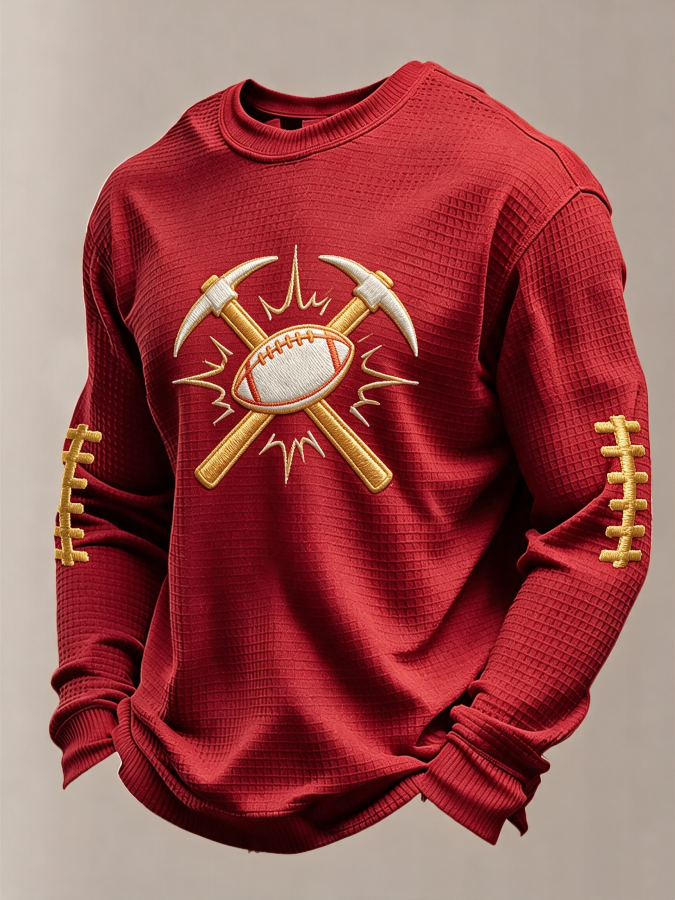 Men'S Football Fans Printed Waffle T-Shirt