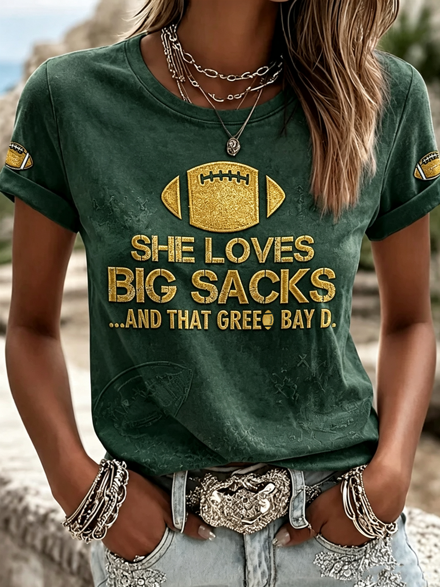 Women'S Fan Printed Round Neck T-Shirt