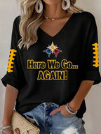 Women'S Football  Print Waffle  Top