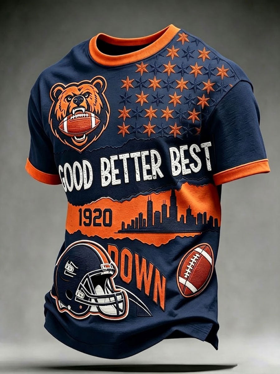 Men'S Football Fan  Print Casual T-Shirt