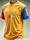 Men'S Football Print Waffle T-Shirt
