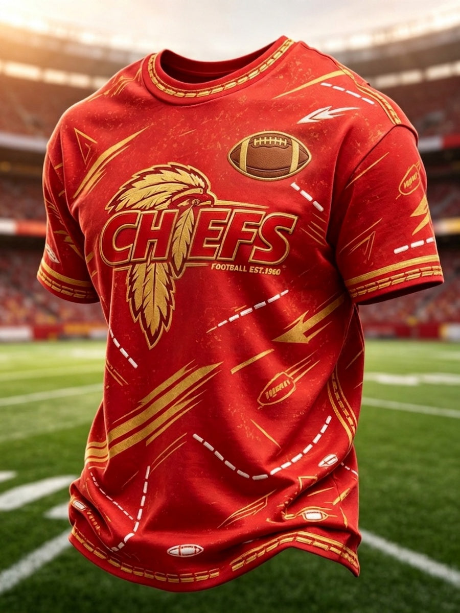 Men'S Football Game Print Casual T-Shirt