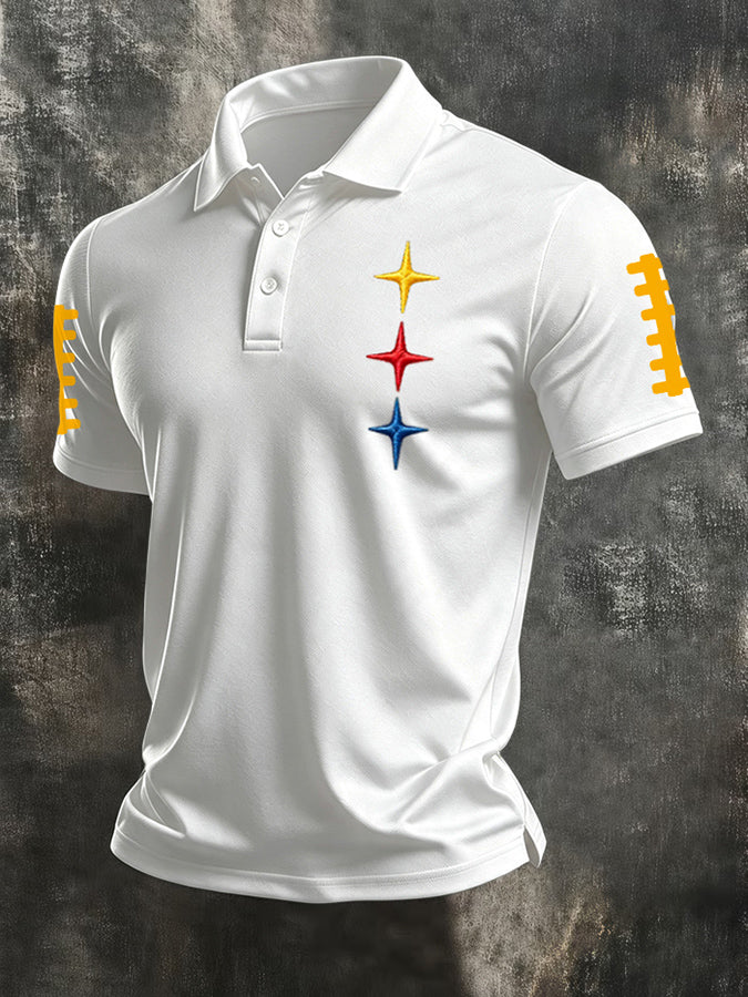 Men'S Football Printed Polo Shirt