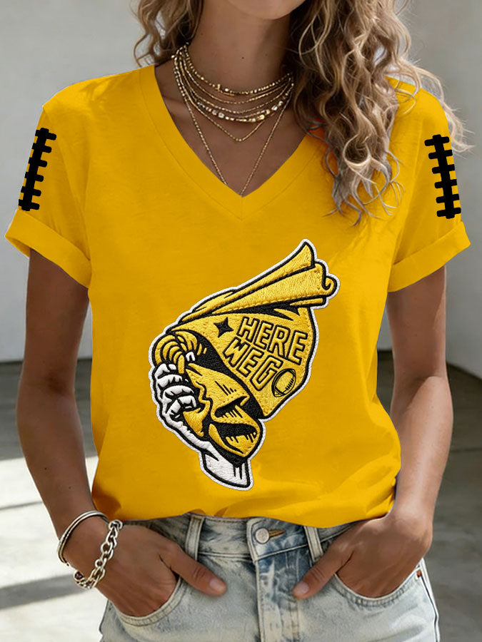 Women'S Football Print Short-Sleeve T-Shirt