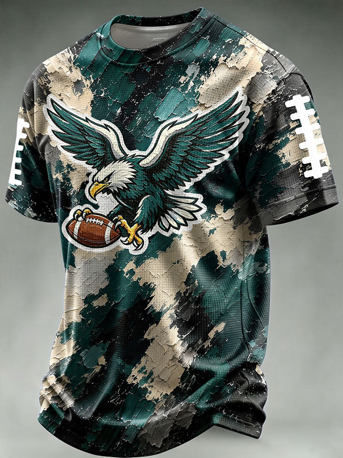 Men'S Football Print Waffle T-Shirt