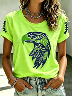 Women's Seattle Football Printed Vintage Fashion Print T-shirt