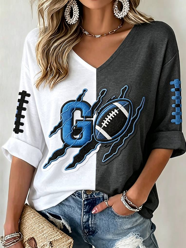 Women's Go Football Waffle Top