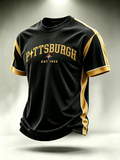 Men's Football printed short sleeved T-shirt