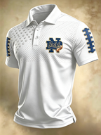 Men'S Retro Rugby Collar Polo T-Shirt