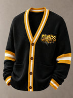 Men'S Casual Football Printed Cardigan