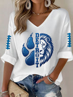 Women'S Football  Print Waffle  Top