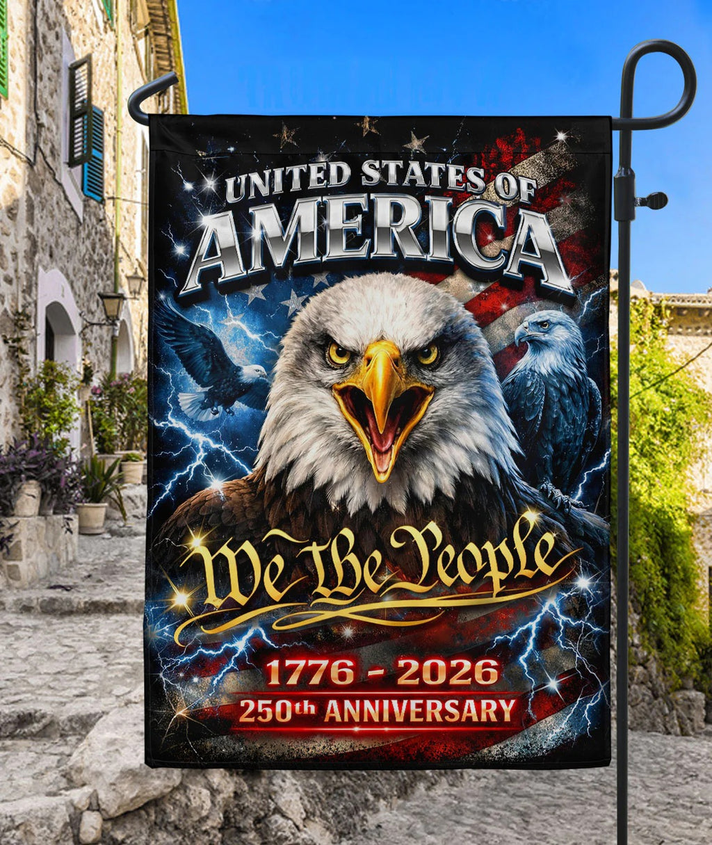 America We The People 250Th Anniversary House Flag - Eagle Freedom