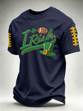 Men'S Rugby Printed Round Neck T-Shirt