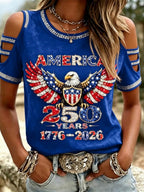 American 250th Anniversary Rhinestone Design Women's T-Shirt