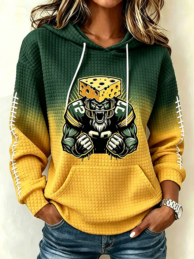 Women'S Football Printed Hoodie