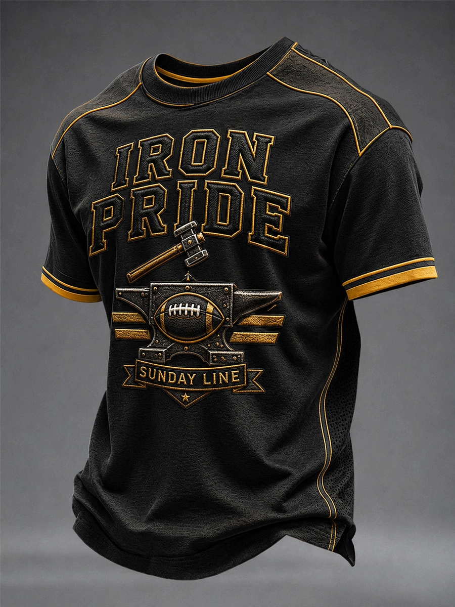 Men'S Football Enthusiast Short Sleeved T-Shirt