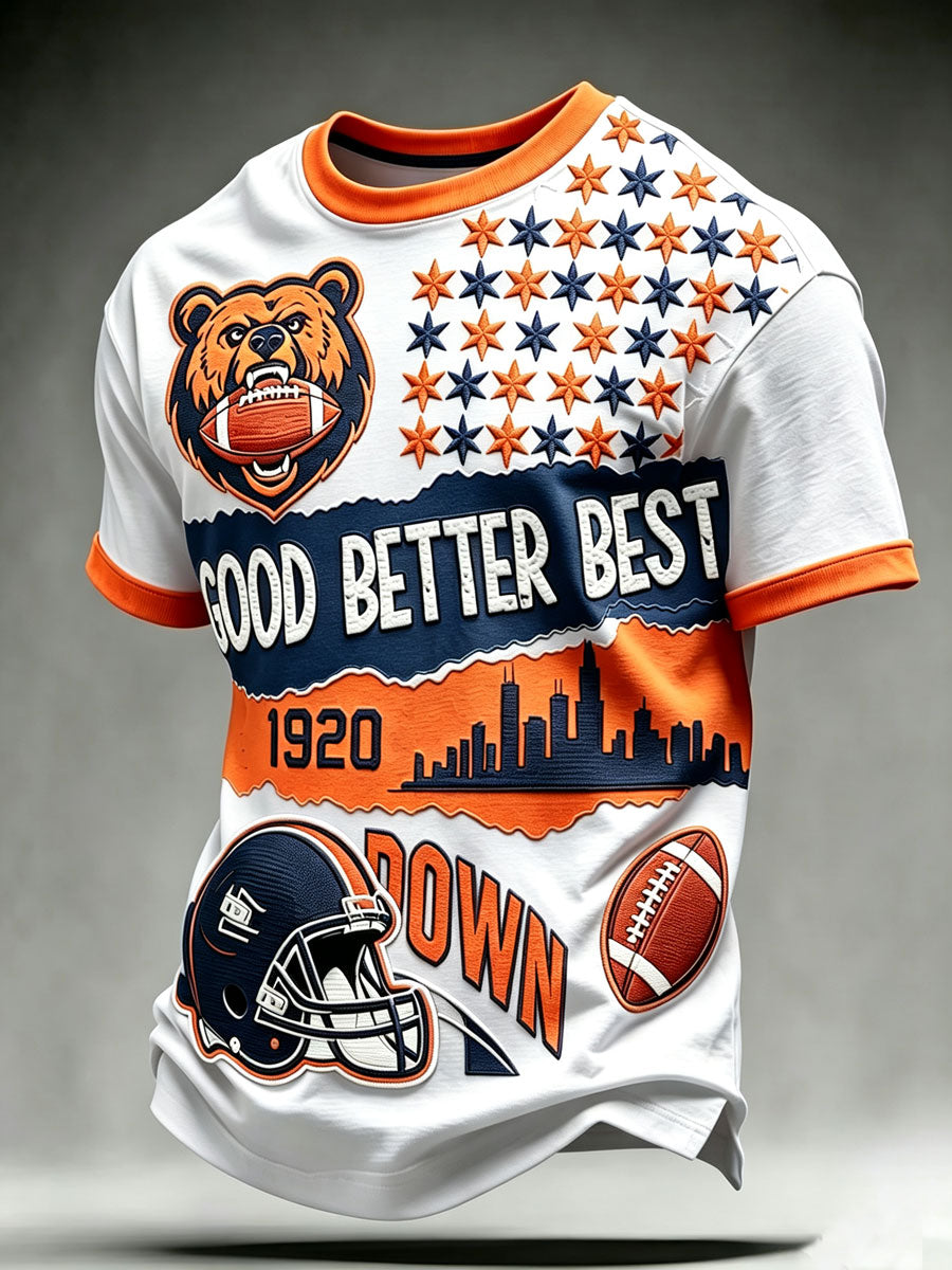 Men'S Football Fan  Print Casual T-Shirt