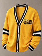 Men'S Casual Football Printed Cardigan