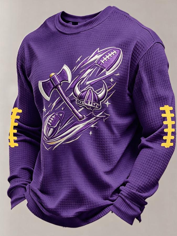 Men'S Football Fans Printed Waffle T-Shirt
