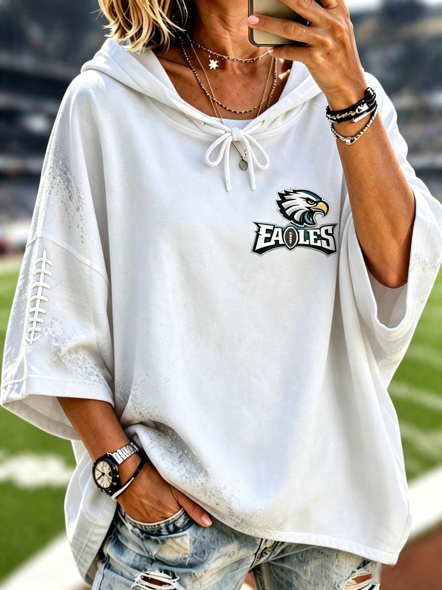 Women'S Vintage Football Print Hoodie
