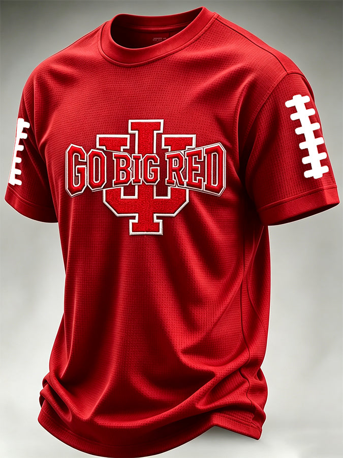 Men'S Hometown Team Football Print Waffle T-Shirt