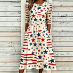 Women's Casual Pentagram Printed Round Neck Dress